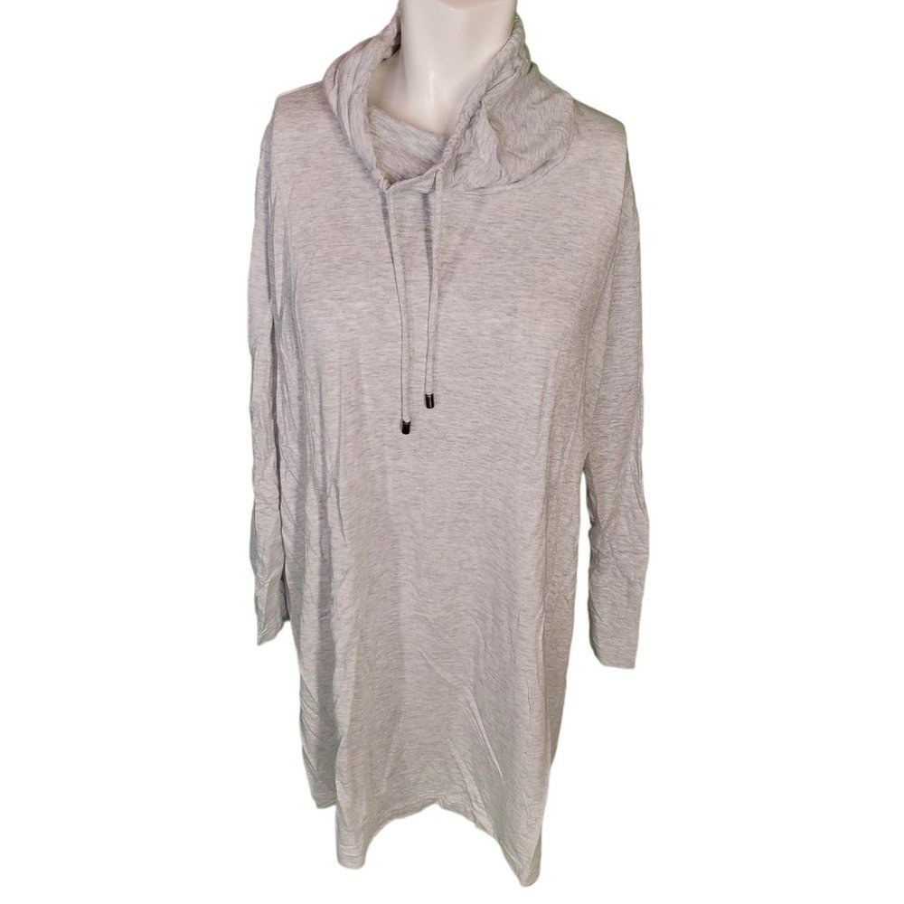PureJill J. Jill Jersey Pullover Funnel Neck XL Heathered Gray